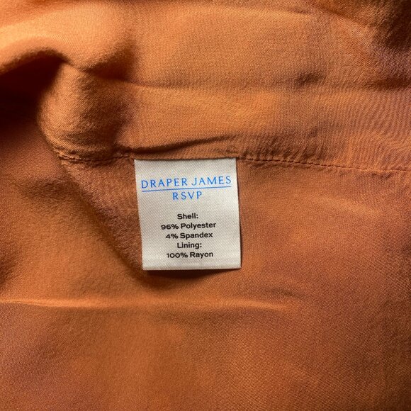 Draper James RSVP Caramel Brown Polka Dot A-Line Dress Womens L Long Sleeve EUC - Picture 4 of 8